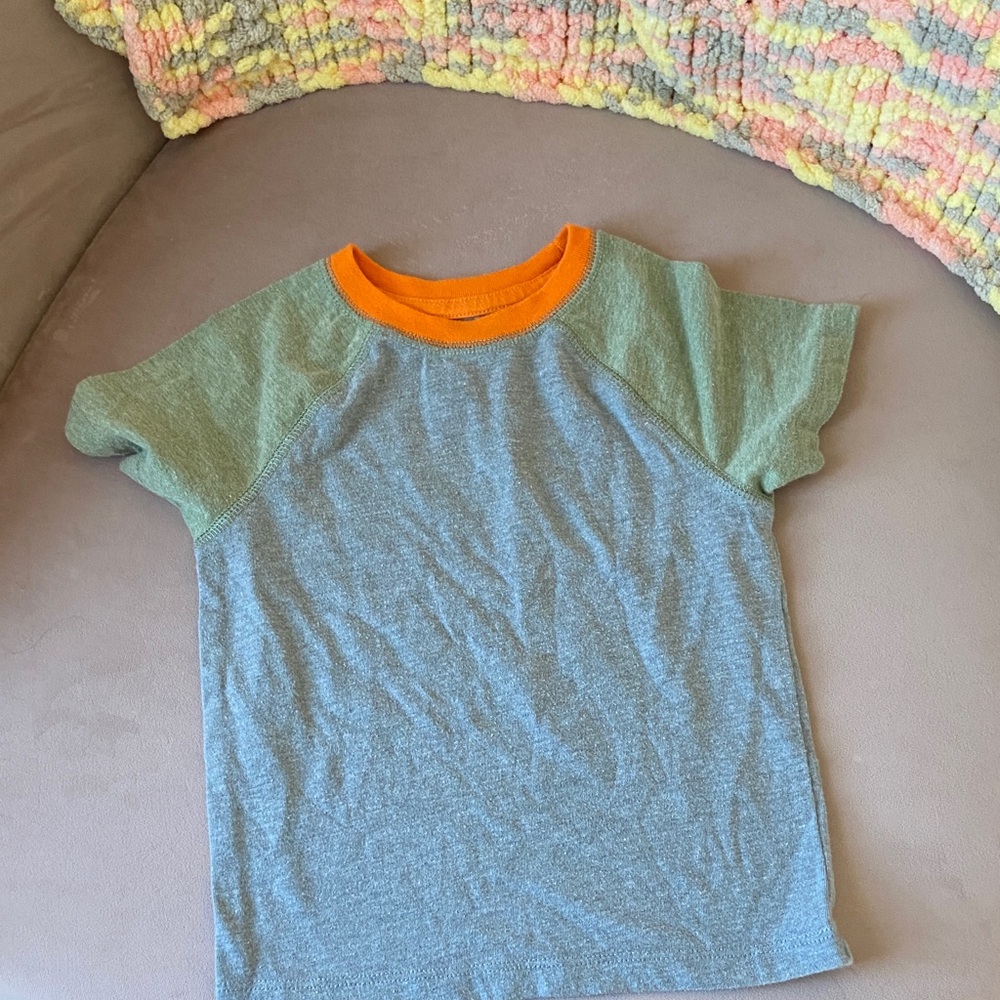Cat and Jack Green and Orange T-Shirt 18 mos